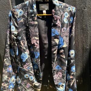 Black floral blazer